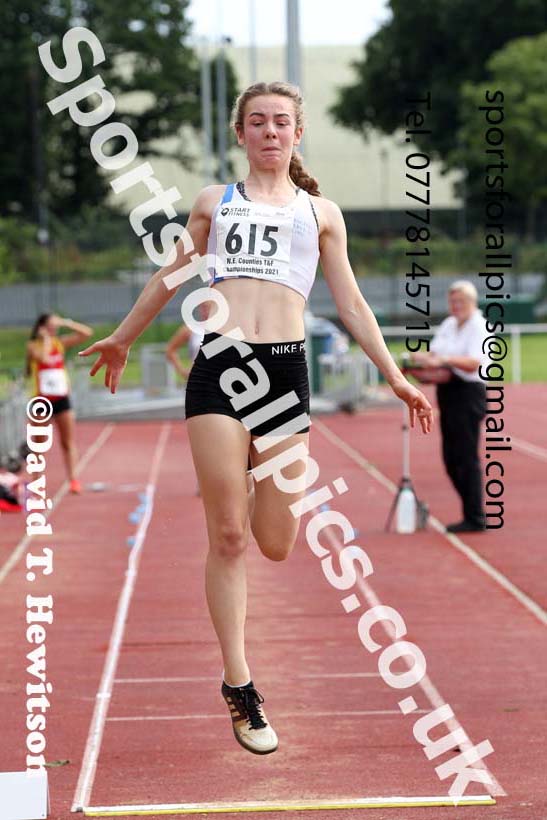 Women and Girls long jump, 2021 North Eastern Track and Field Champs., Middesbrough. Photo: David T. Hewitson/Sports for All Pics